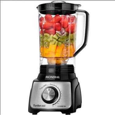 Imagem de Liquidificador Mondial Turbo 3l 12vel 1100w C/ Filtro L-1100 - 5877-01 Preto/inox 110 Volts