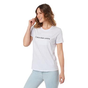 Imagem de Camiseta logo embossed,Calvin Klein,Branco,Feminino,P