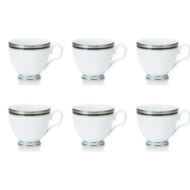 Imagem de Jogo de xícaras chá em porcelana Noritake Austin Platinum 6 peças