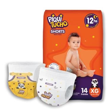 Imagem de Fralda Descartável Infantil Shorts Piquitucho para Bebê Super Absorvente M/G/XG (X-Grande)