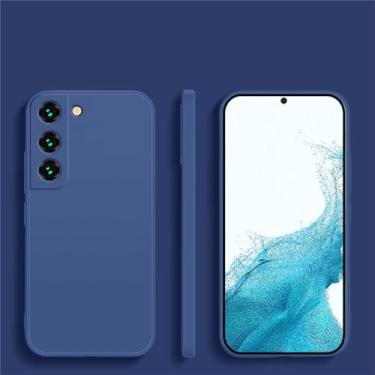 Imagem de Capa quadrada de silicone líquido para samsung galaxy, s23 s 23 s22 ultra plus s23plus s23ultra capa macia, azul, para s22