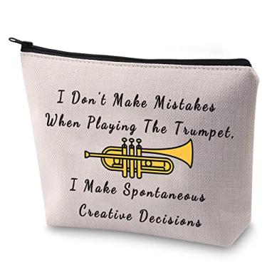 Imagem de BLUPARK Bolsa cosmética para presente trompetista I Don't Make Mistakes When Playing The Trumpet Girl Trompet Player Presente para músico, ao tocar trompete