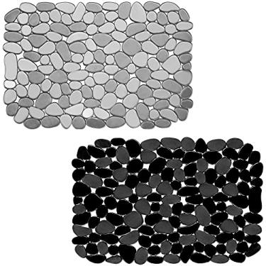 Imagem de Coopay Tapete de pia de cozinha, tapete de proteção de pedras, PVC, ecológico, ajustável, de aço inoxidável/porcelana, protetor de prato para a parte inferior da pia da cozinha, 40 x 30 cm (pacote com