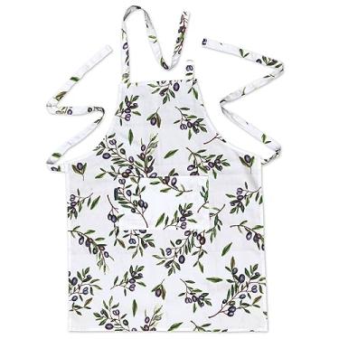 Imagem de Avental de outono com estampa de folhas de oliva e ramos 100% algodão ajustável