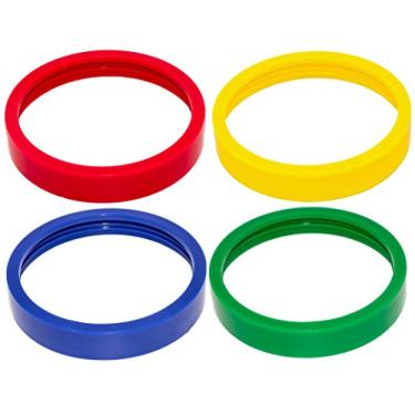 Imagem de Blendin Pacote com 4 anéis labiais coloridos, compatíveis com Magic Bullet Blender MB-1001, MB-1001B, MBR-1101, MBR-1701, MBR-1702, MBR-0301 Liquidificador 250W