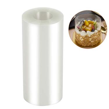 Imagem de Colares de bolo 25,4 x 1000,8 cm (5,9 mm de espessura) rolos transparentes de folhas de acetato para assar decoração de bordas circundantes