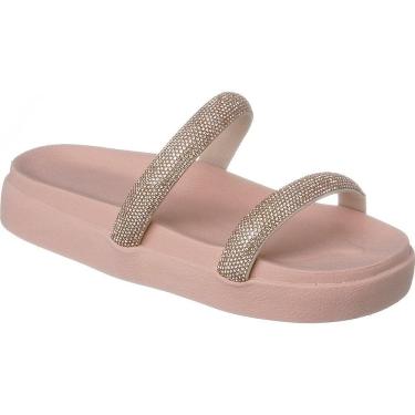 Imagem de Papete Birken Sandália 2 Tiras de Brilho Strass Chinelo Feminino  Moda Tendência Blogueiras.