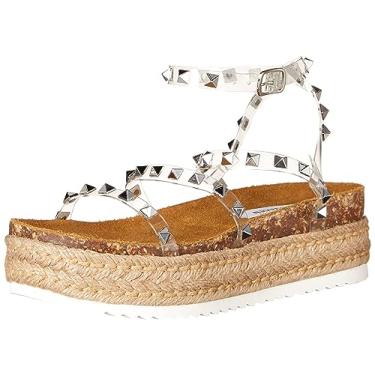 Imagem de Steve Madden Sandália feminina Kailee Anabela Wedge, Transparente, 9.5
