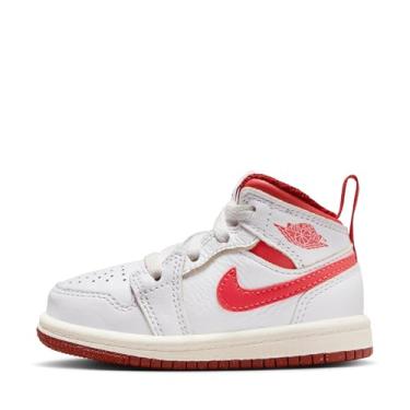 Imagem de Tênis infantil Jordan 1 Mid SE (FJ3466-160, branco/vermelho duna/vela/lagosta), Branco/Vermelho/Vela/Lagosta, 6 Toddler