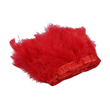 Imagem de Acabamento de franja de penas de peru de 2 metros - vestido de casamento faça você mesmo e decoração de casa - fita de tarê de penas de peru natural - suprimentos de artesanato para chapéus e
