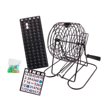 Imagem de Jogo Bingo Globo Metal 75 Pedras 18 Cartoes E 150 Marcadores