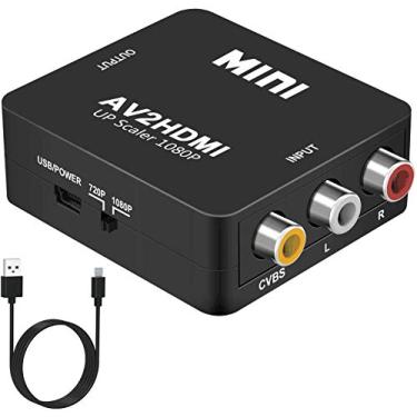 Imagem de DIGITNOW! Conversor RCA para HDMI, AV para HDMI, DIGITNOW 1080P Mini RCA composto CVBS AV para HDMI adaptador conversor de áudio de vídeo compatível com PAL/NTSC para PC/laptop/Xbox/PS4/TV/STB/VHS
