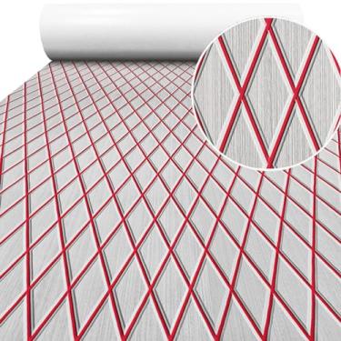 Imagem de Hzkaicun Piso de barco, espuma vinílica acetinada, deck marítimo, piso de barco, teca sintética, antiderrapante, autoadesivo, para barco, iate, prancha de surf, caiaque, pesca, barco, piscina, 238,8 x