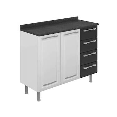 Imagem de Gabinete Itatiaia Diamante com 2 Portas, 4 Gavetas e 1 Prateleira - 105cm de Largura