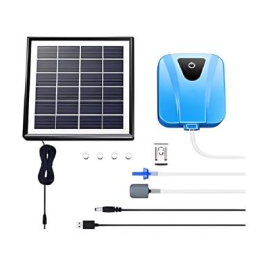 Imagem de Meichoon Bomba de ar de água solar oxigenador USB silenciosa com tubo oxigenador de aquário e bolha de rocha exterior para lagoa de jardinagem e circulação de água MY05