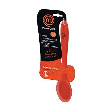 Imagem de Colher Silicone 220°, Culinaire, 1 Unidade, 27,5 cm, Vermelha, MasterChef