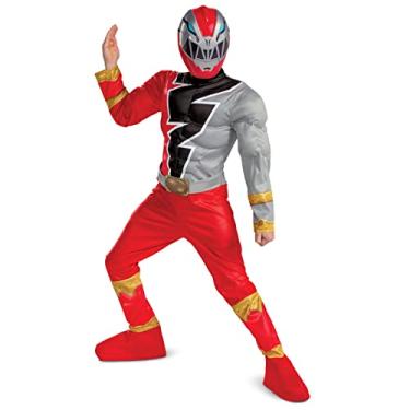 Imagem de Red Ranger Costume for Kids, Official Deluxe Dino Fury Power Ranger Costume, Child Size Small (4-6)