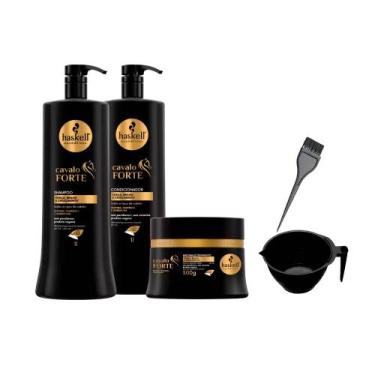 Imagem de Kit Haskell Cavalo Forte Shp Cond 1L Máscara 300g +Cumbuca