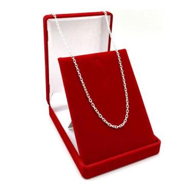 Imagem de Corrente Colar Cadeado Prata 925 Masculina 2.6mm 70cm Maciça - DR Joia