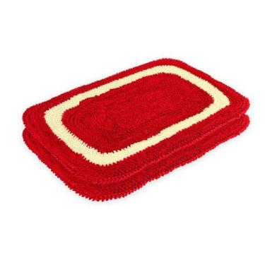 Imagem de Kit 2 Tapetes 60cm x 40cm Frufru Multiuso Malha Gel Decoração Sala Qua