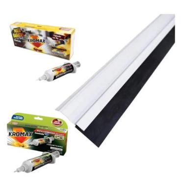 Imagem de Kit Friso Rodo De Porta Vedação + Gel Formiga + Barata - Novo Horizont