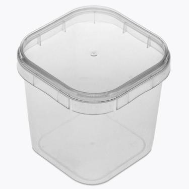 Imagem de Pote Plástico Quadrado Com Lacre 220 Ml 200 Unidades - Plastilânia