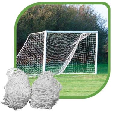 Imagem de Par de Rede para Trave de Gol Futebol de Campo Fio 6 Tipo Véu Nylon  -