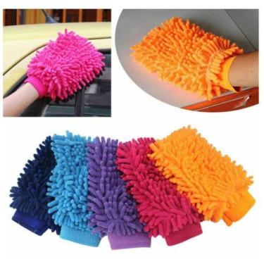 Imagem de kit 3 Luvas em Microfibra Lavar Carro Limpeza Multiuso Ultra Absorvent