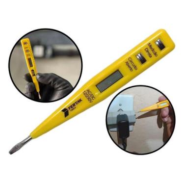 Imagem de Chave Medidor De Fase Teste Voltagem Corrente Ac Dc 12 220V - Fertak