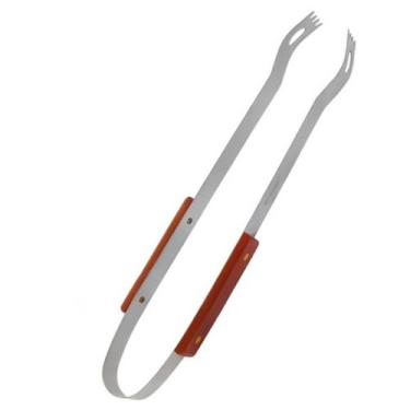 Imagem de Kit 2 Pinça Para Churrasco Inox Com Cabo de Madeira. - Kehome
