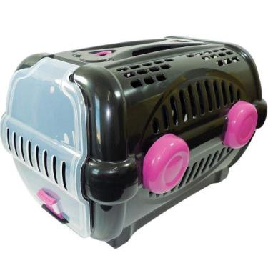 Imagem de Caixa de Transporte Luxo Furacão Pet Preto e Rosa - Tamanho 2