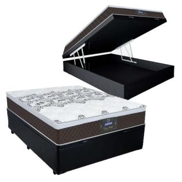 Imagem de Cama Box Casal Baú + Colchão Molas Ensacadas Gazin com Euro IN New Yor
