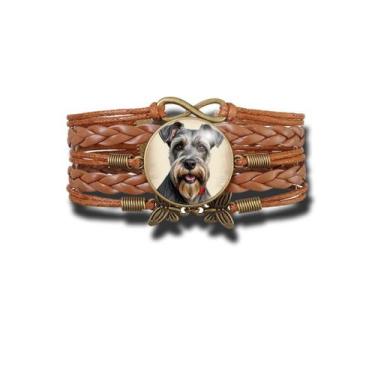 Imagem de Pulseira Feminina Cão Schnauzer Arte Ajustável - RECANTO ASTRAL