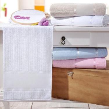 Imagem de Toalha de Rosto Ponto Russo Algodão 50x75 - Tessi, Branco