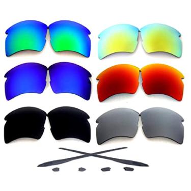 Imagem de 7 pares de lentes de reposição Galaxy para óculos de sol Oakley Flak 2.0 XL, polarizadas, seleção múltipla, preto/azul/verde/prata/vermelho/ouro/kits de borracha, Kits