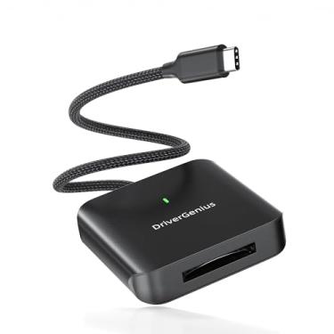 Imagem de DriverGenius CFexpress Leitor de cartão tipo B com USB tipo C 3.2 Gen 2 10Gbps - cabo trançado de nylon de 30 cm - para fotógrafos e videógrafos profissionais (HB093, metal)
