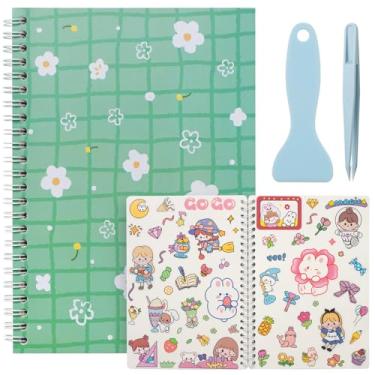 Imagem de SUNEZLGO Reusable Sticker Book - 60 Sheets, Collecting Album, Organizer, Blank Book for Adults & Children, Keeper with Tweezer & Spatula, A5