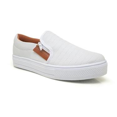 Imagem de Tênis Sapatênis Sapatilha feminino Slip On Zíper casual Leve e confort