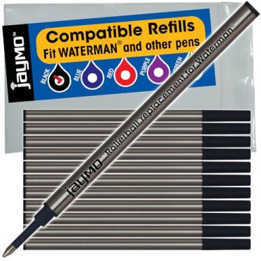 Imagem de Jaymo – Recargas compatíveis com esferas de rolo Waterman, Black Waterman Rollerball 12