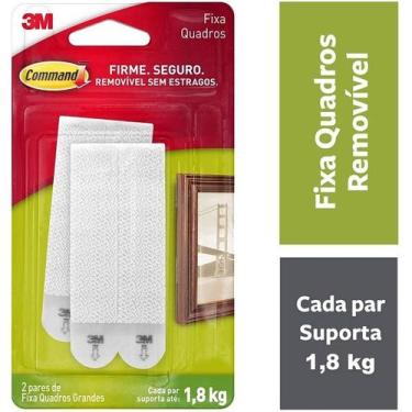Imagem de Fixa Quadros Adesivo Command Grande ATE 1,8KG 2 Unidades 3M