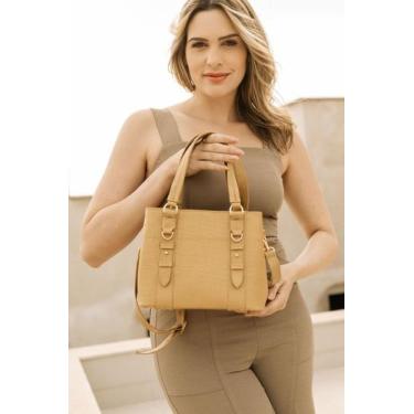 Imagem de Bolsa feminina de couro amarelo manteiga Valentina - Zaia