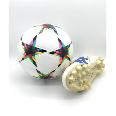 Imagem de Bola de futebol de qualidade da Copa do Mundo Tamanho 5 Bola de fósforo colada termicamente com costura sem costura - Peso oficial - Couro PU de alta qualidade profissional de longa duração - Pelota