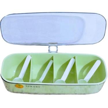 Imagem de Porta Condimento Tampa em Acrílico Verde Temperos C/ Pegador - Isanog