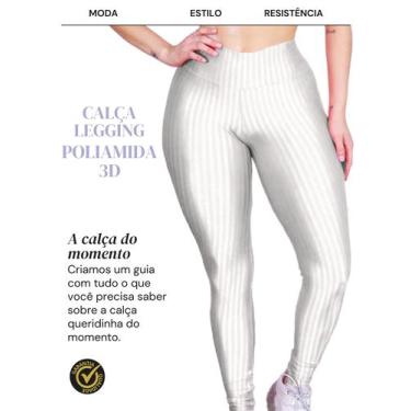 Imagem de 2 Calça Legging 3D Poliamida Básico Cintura Alta Grossa Fitness Academ
