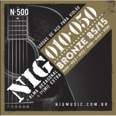 Imagem de Cordas Violão Aço Bronze 0.10/0.50 6 Cordas  - NIG