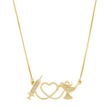 Imagem de Colar Seringa Enfermagem Enfermeira Zircônias em Banhado - jhulias joi