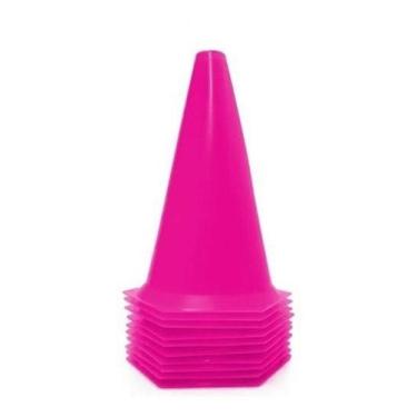 Imagem de Kit 10 Cones 24 Cm Treinamento Funcional - VKG ESPORTES, Rosa