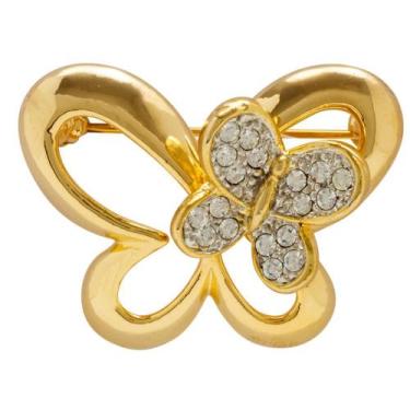 Imagem de Broche Strass Borboleta BRG9580 - Akasaki, Dourado