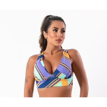 Imagem de KIT 2 Top com Bojo Estampado Suplex Feminino Para Academia - blees, So
