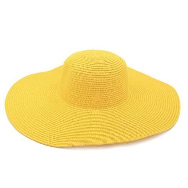 Imagem de Chapéu Praia Palha Liso Aba Grande Feminino Personalizável - Fonte, Am